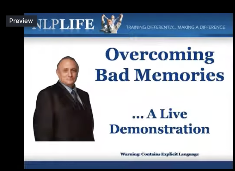 Richard Bandler  Overcoming bad memories    live demo    YouTube 2